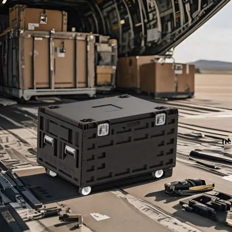 Cases loaded for air transport