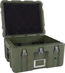 Rotomoulded case with foam