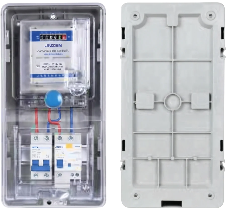 Metering enclosure with transparent cover
