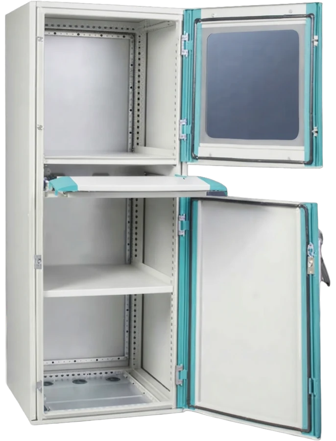 PC operator enclosure with monitoring window