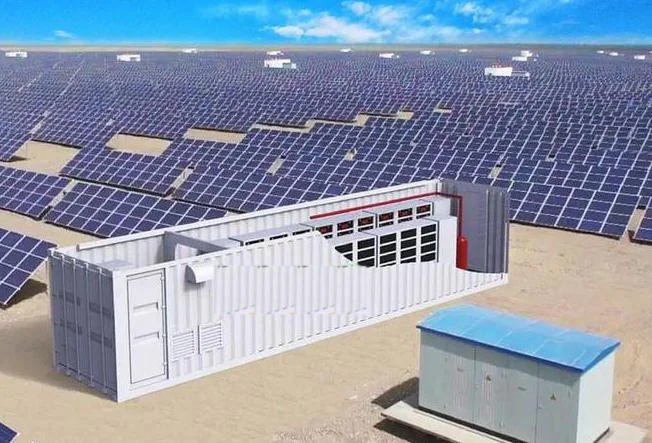 Battery energy-storage container at a solar farm